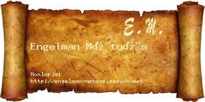 Engelman Mátyás névjegykártya